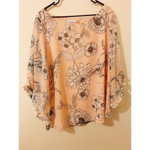 Calvin Klein Peach Floral Blouse